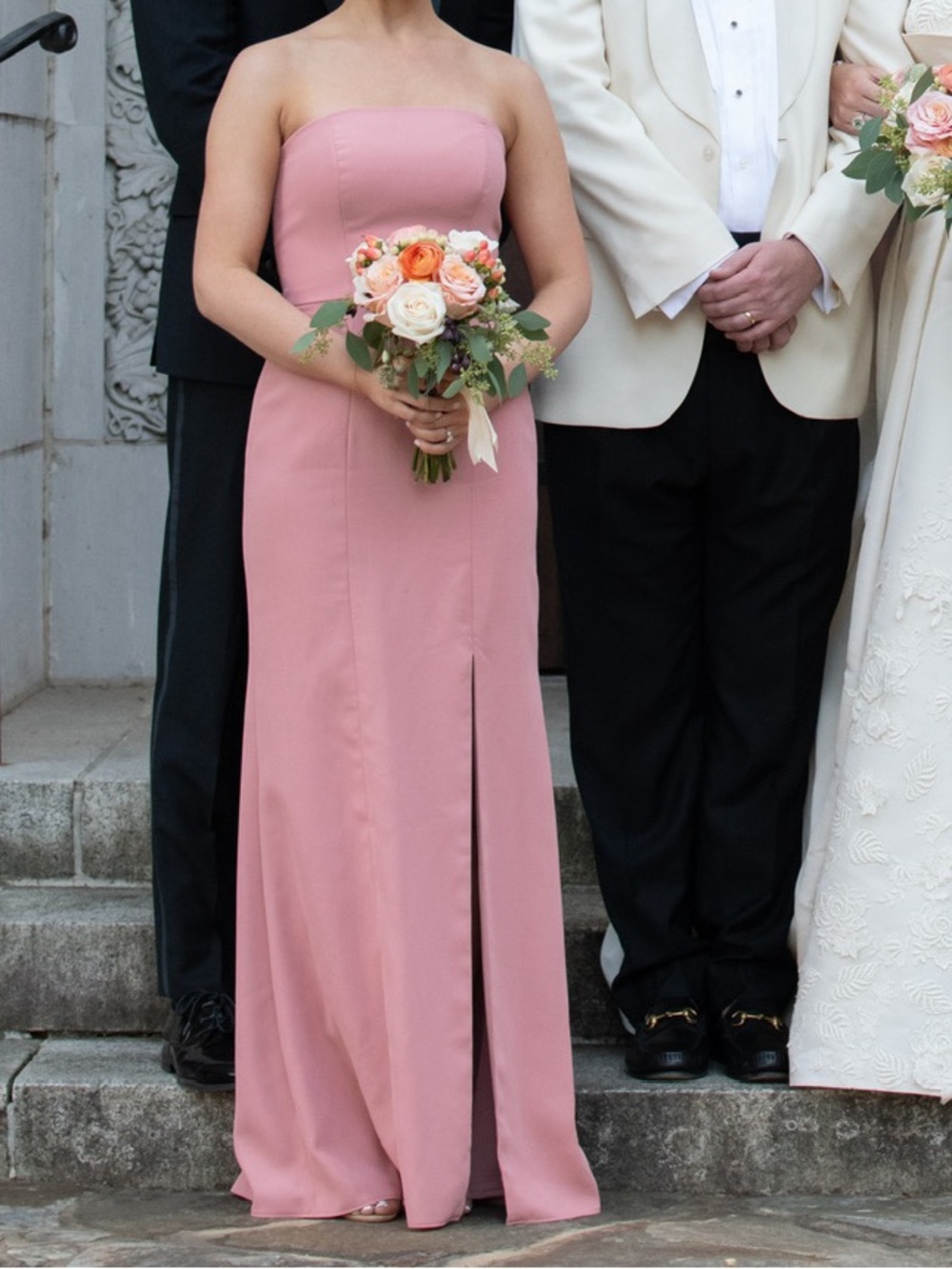 Dessy Group dusty rose Strapless Evening Gown fits like an XS